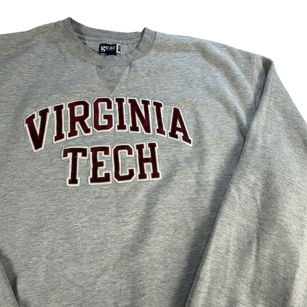 VTG Virginia Tech Sweatshirt Mens XXXL Hokies Cozy Heavy Gray Cotton Pullover